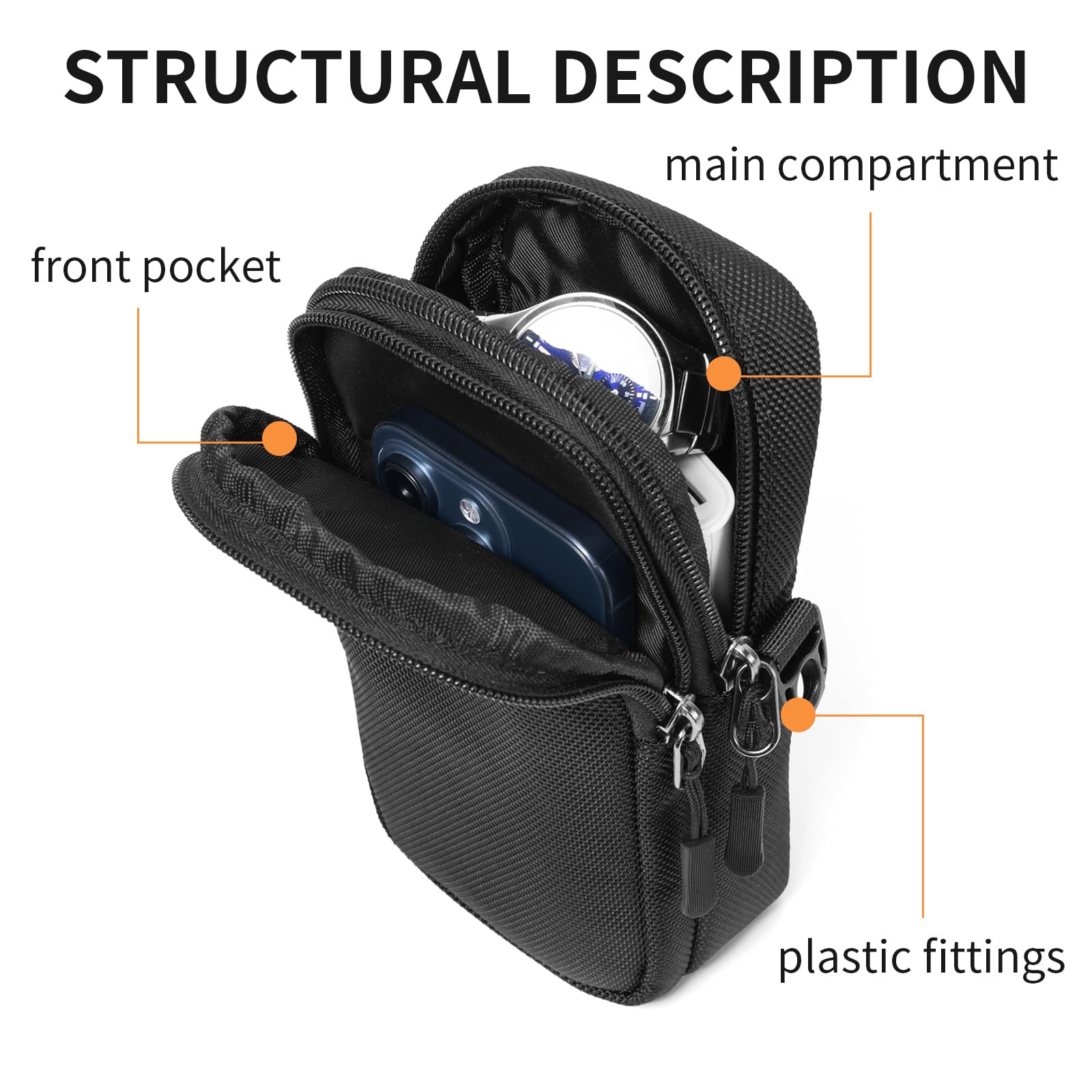 Cell Phone Purse Wallet Small Crossbody Purse Bags with Shoulder Strap For Crossbody Bag Oxford Black (black)