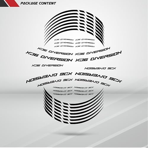 Miniatura 3 de Stickman Vinyls Adhesivo reflectante plateado para llanta de motocicleta compatible con Yamaha XJ6 Diversion