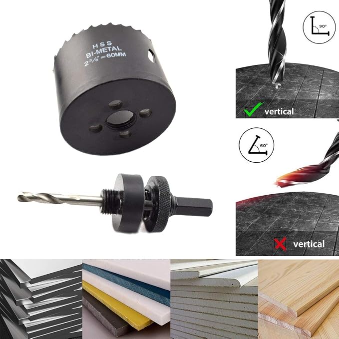 Kit de prensa para escritorio y sierra de agujero 2-3/8 pulg miniatura 6