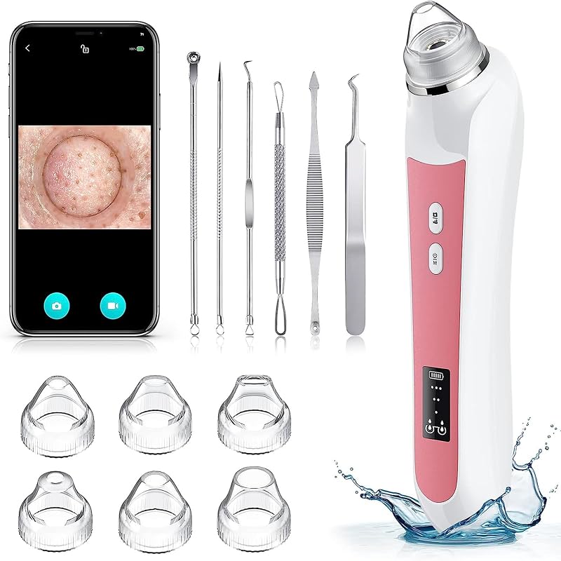 Removedor de cravos Ottleba com câmera, conexão USB, 3 modos e 6 cabeças, Light Pink