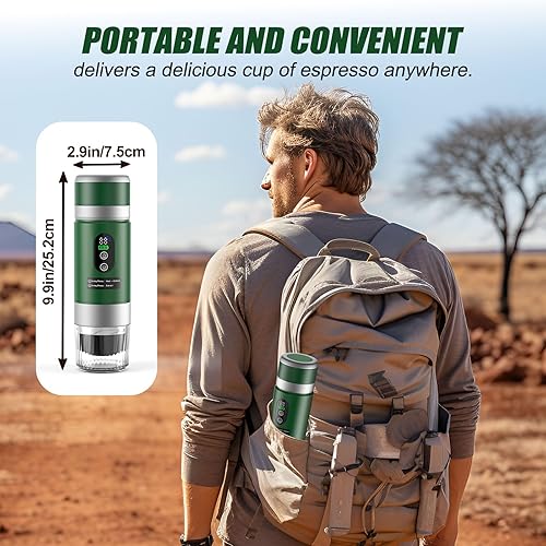 Miniatura 6 de Cafetera portátil de café expreso con batería para viajes, 20 bar Mini cafetera de viaje