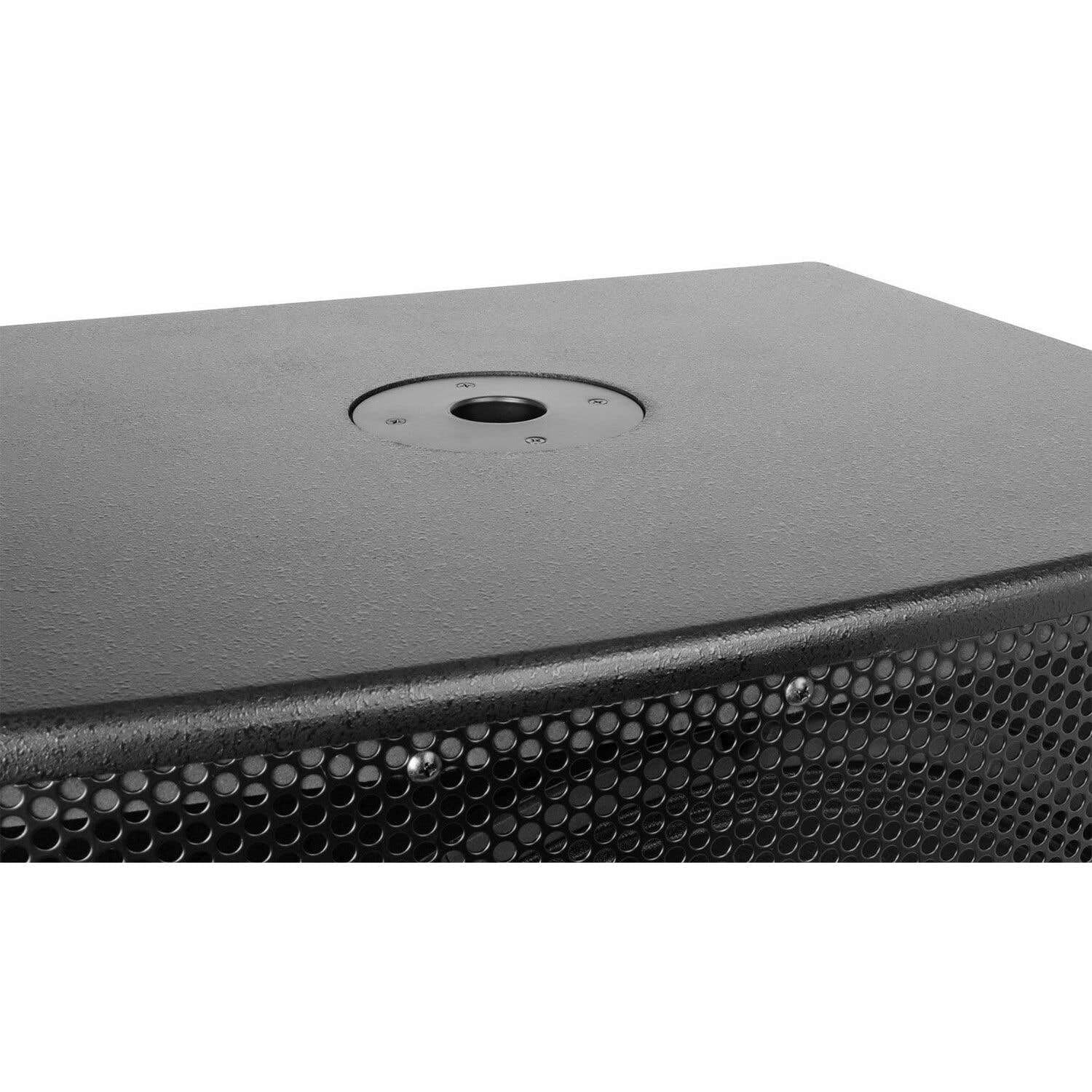 VONYX SWP18 Caisson de Basse Actif 1200W, Phase Réglable, Entrée/Sortie XLR + RCA, Amplificateur Intégré, Insert sur la Face Supérieure pour Enceinte Active, Grave 18", Idéal pour DJ Mobile