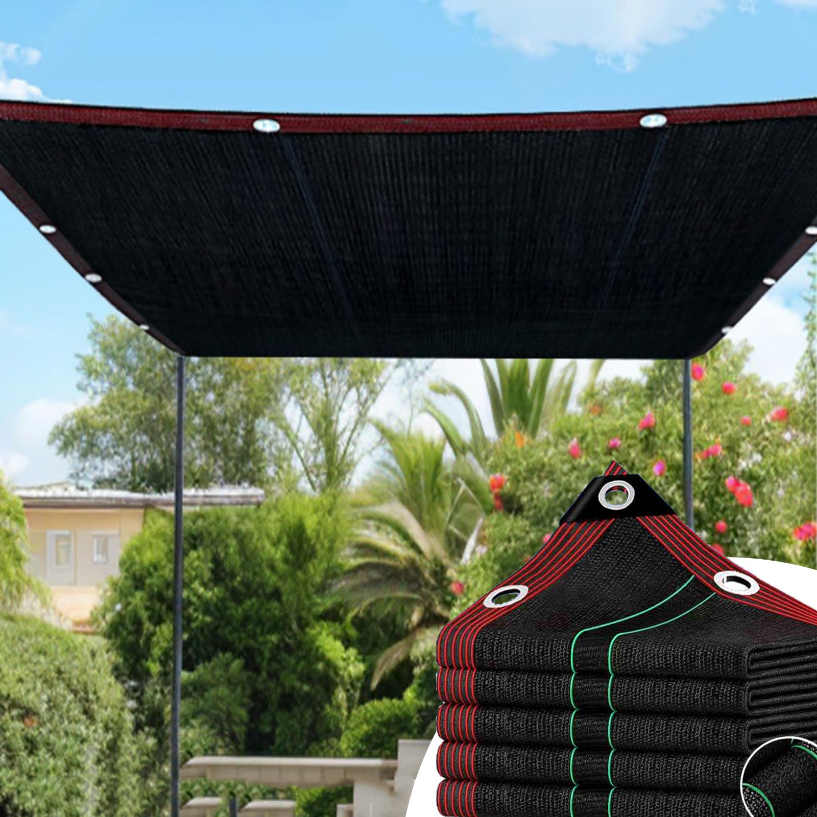 Filet de jardin en maille légère pour plantes, bloque la lumière du soleil, facile à installer, idéal pour les balcons, les terres agricoles et les cours, 8 m x 9 m