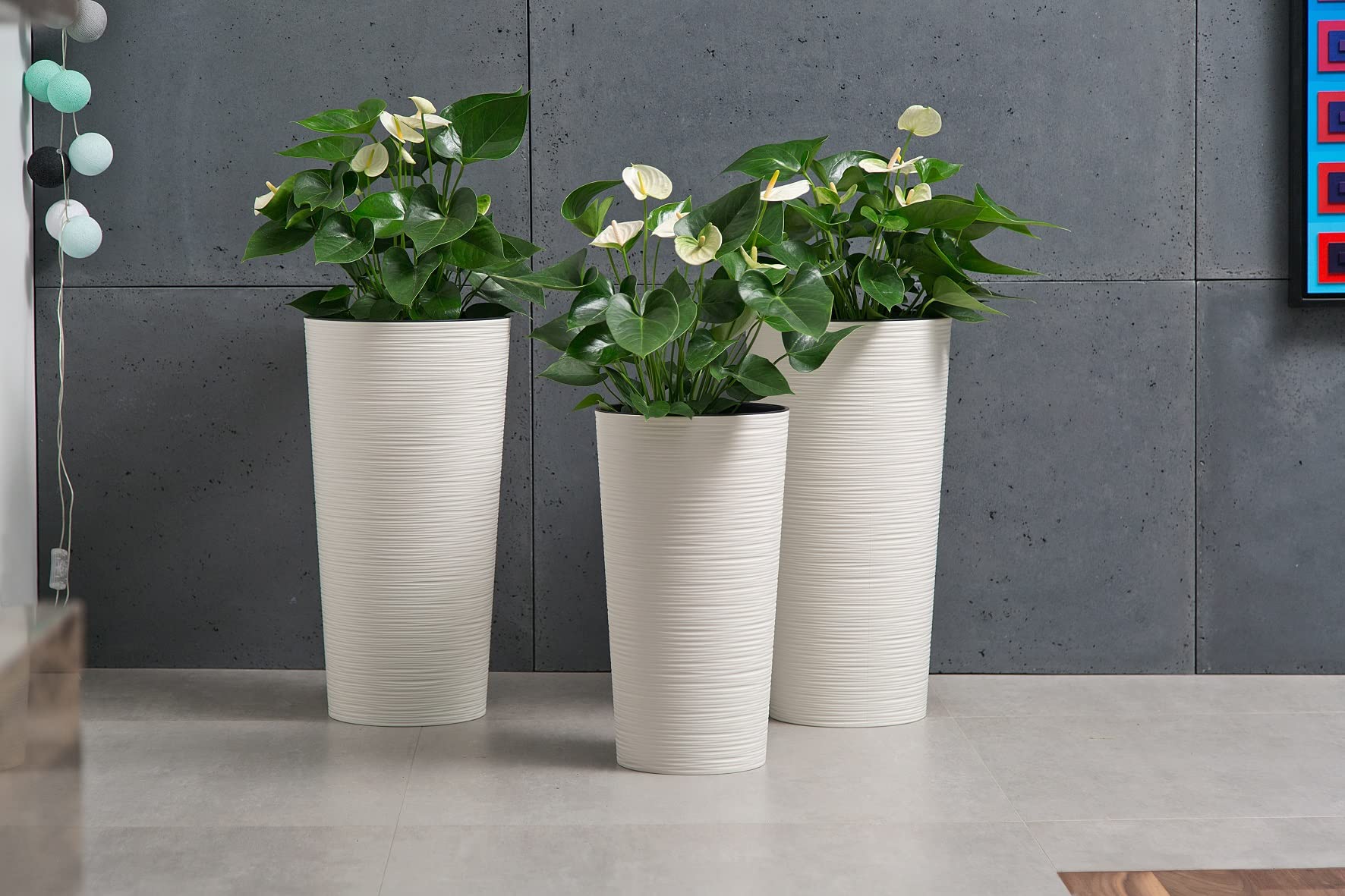 Fioriera Vaso Per Piante E Colture In Legno E Plastica Grigio 100x50x50 Cm 173120 - Foto 14