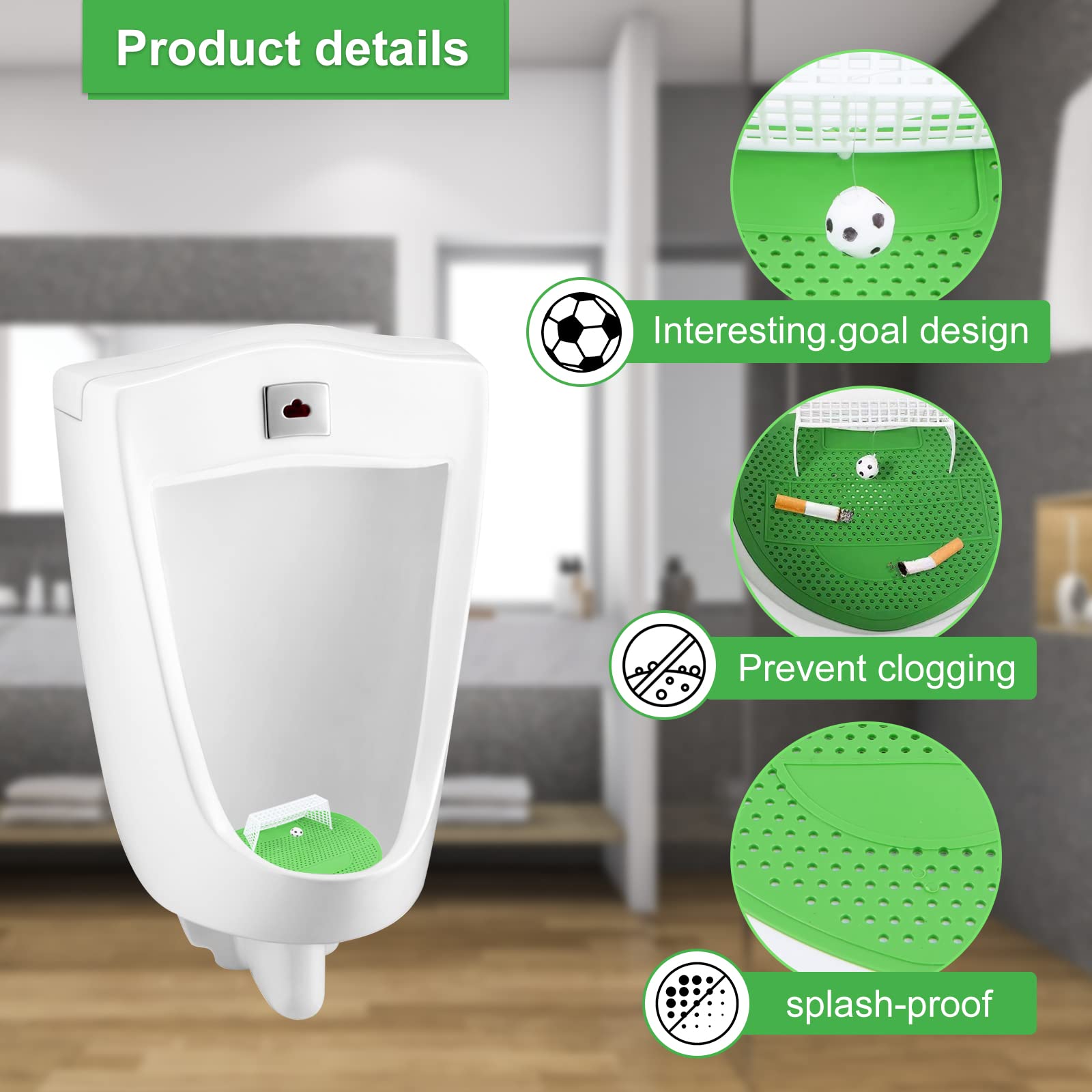 4er-Set Urinalsieb Mit Zitronenduft – Fußballtor Produktbild-Vorschau 3
