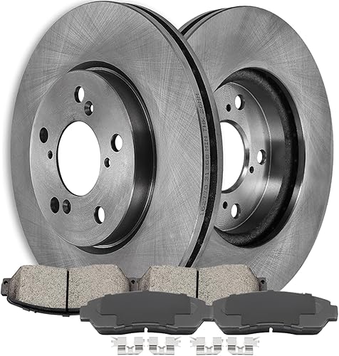 Miniatura 585 de Kits de frenos y rotores, rotores de freno SCITOO y 8 pastillas de cerámica para 08-12 para Chrysler Town & Country, 08-12 para Dodge Grand Caravan