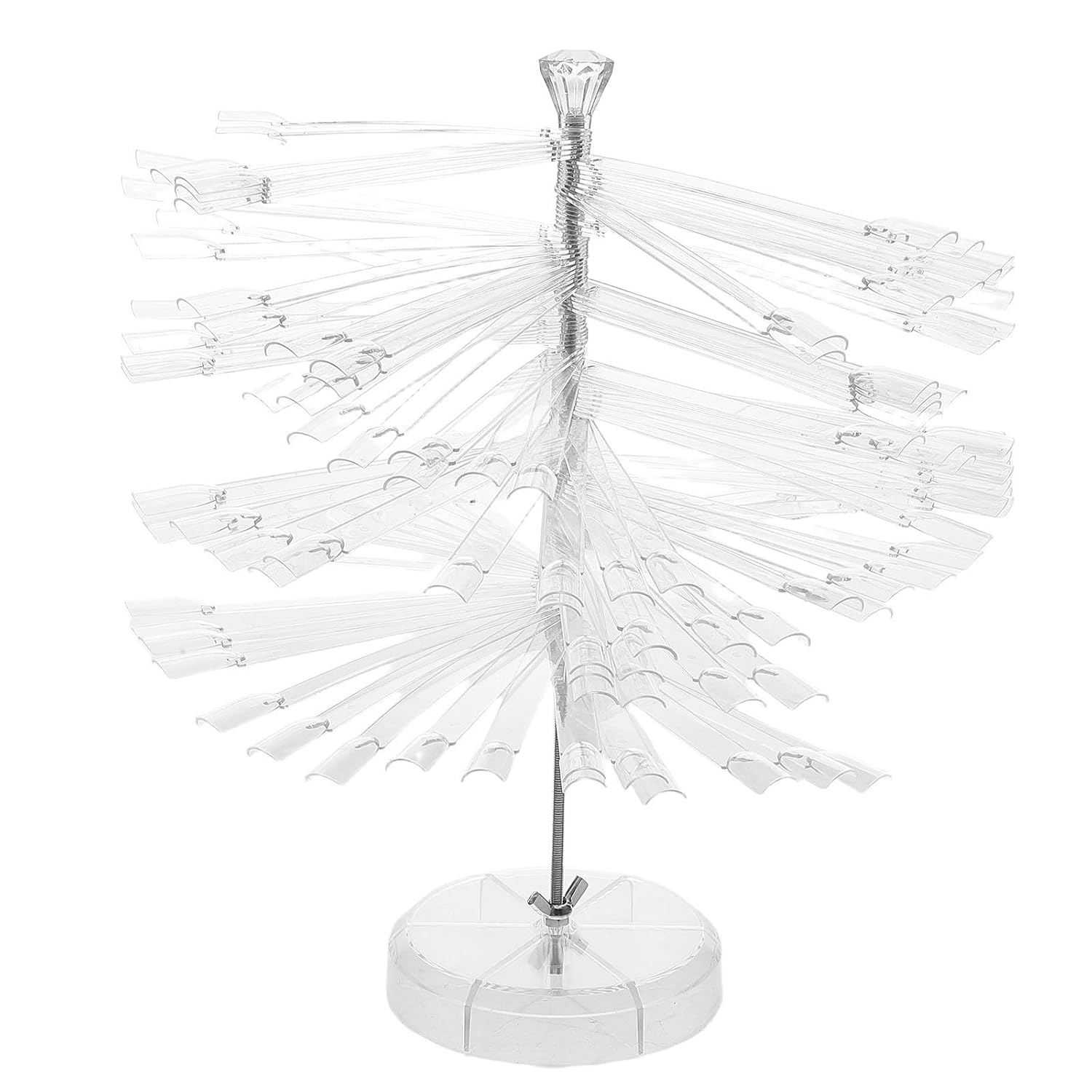 Ipetboom Nail Art Color Chart with 120 Fan-shaped False Nail Tips Rotating Display Stand Portable Lightweight Plastic Rack for Salon