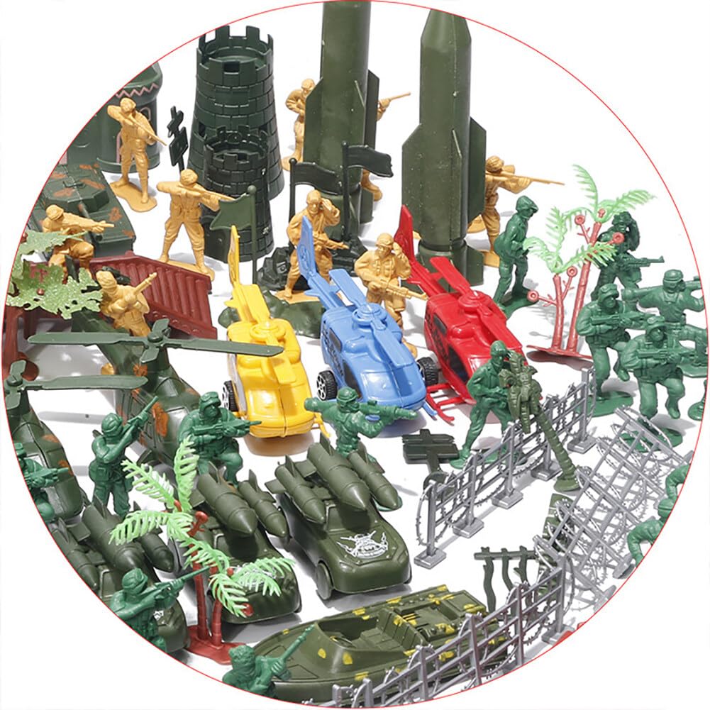 Giocattoli Militari Per Bambini - Set Da 52 Pezzi Con Soldati Statici In Plastica, Personaggi Esercito, Modelli Altezza 5-7 Cm - Regalo Per Bambini 3+ Anni - 4