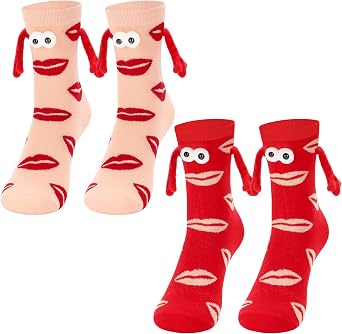 Xmas Hand Holding Socks Magnet Novelty Socks that Hold Hands
