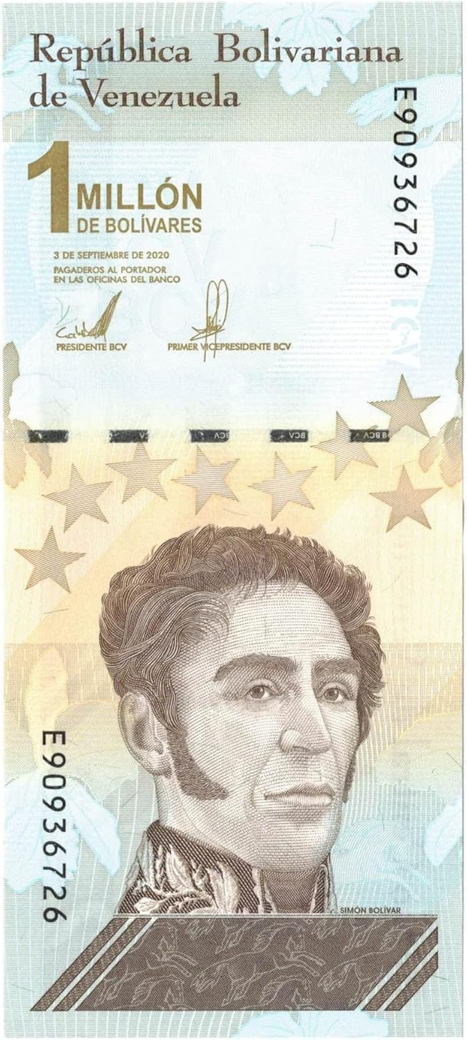 10 x 1,000,000 Bolivares, TBB# 384, Authentic UNC Polymer Digitales, Total Ten Million Soberano