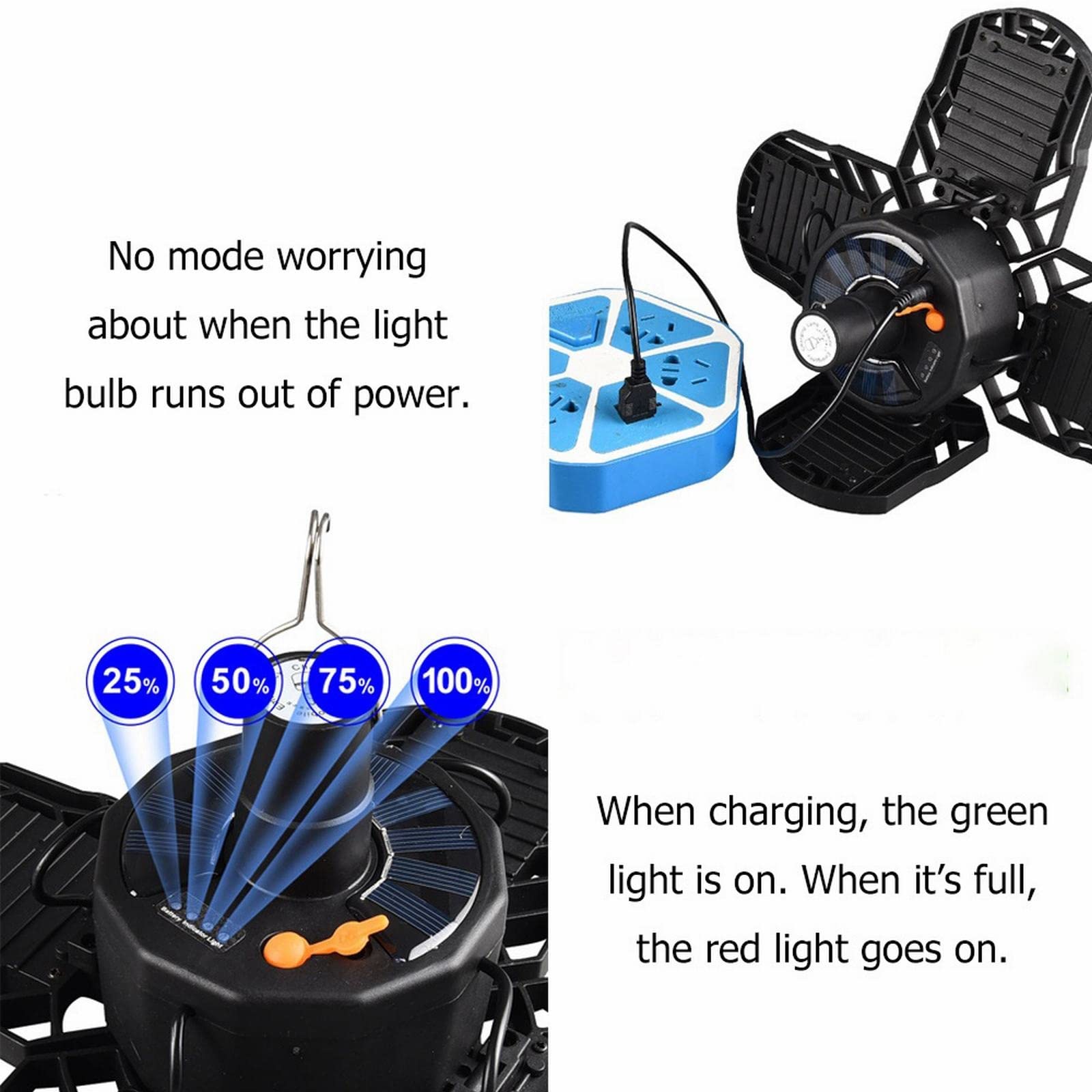Carga de Luces de Campamento Linterna LED Solar Recargable for Acampar con Control Remoto, Resistente al Agua IP65, 40W, for Acampar al Aire Libre y Pescar