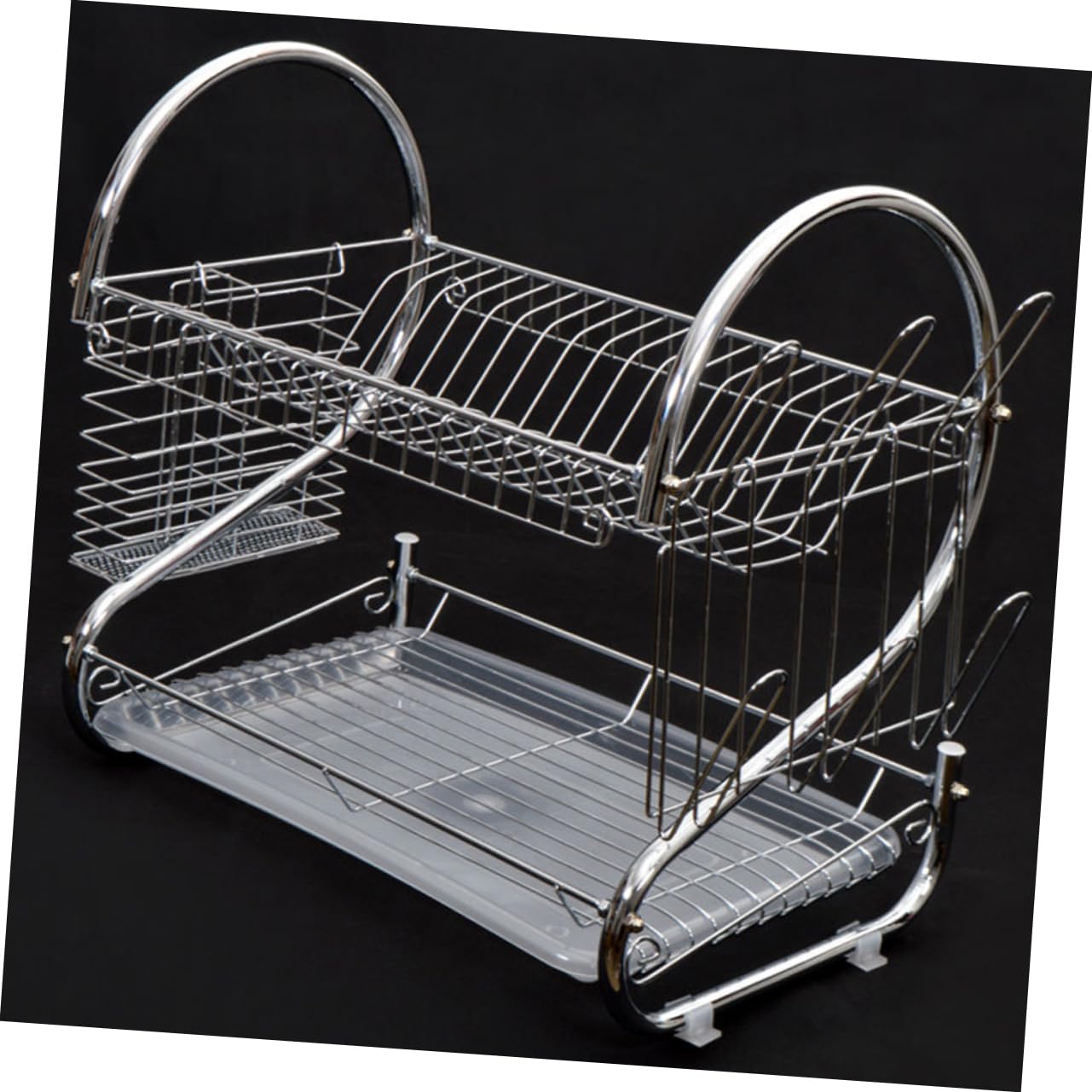 Alipis Escurridor Platos Rejilla Para Secar Diseño Compacto Bandeja Plástico Acero Inoxidable