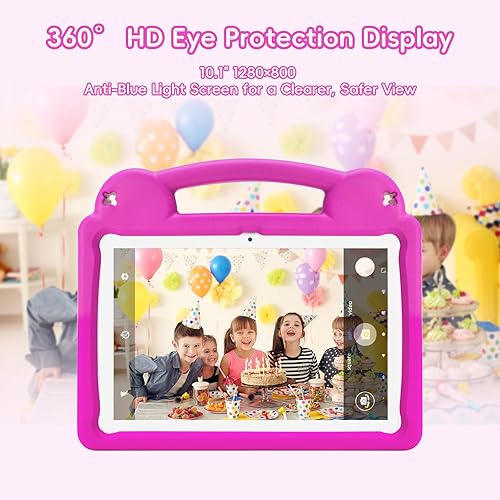 Miniatura 4 de Tablet para niños de 10.1 pulgadas Android 14 Tablet para niños, A523 Octa-Core, 8GB+64GB, batería de 5000mAh con funda de EVA rosa, Wi-Fi 6 (2.4