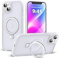 Vista 98 de Funda de grado militar compatible con iPhone 14 Plus de 6.7 pulgadas, con soporte magnético invisible tipo anillo, compatible con MagSafe y gran