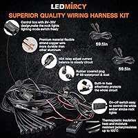 Vista 5 de LEDMIRCY Switchback Kit de Luces LED para Rocas Blanco/Ámbar Estroboscópicas con Arnés de Cableado 8 Módulos 6 Modos Función de Reinicio Función