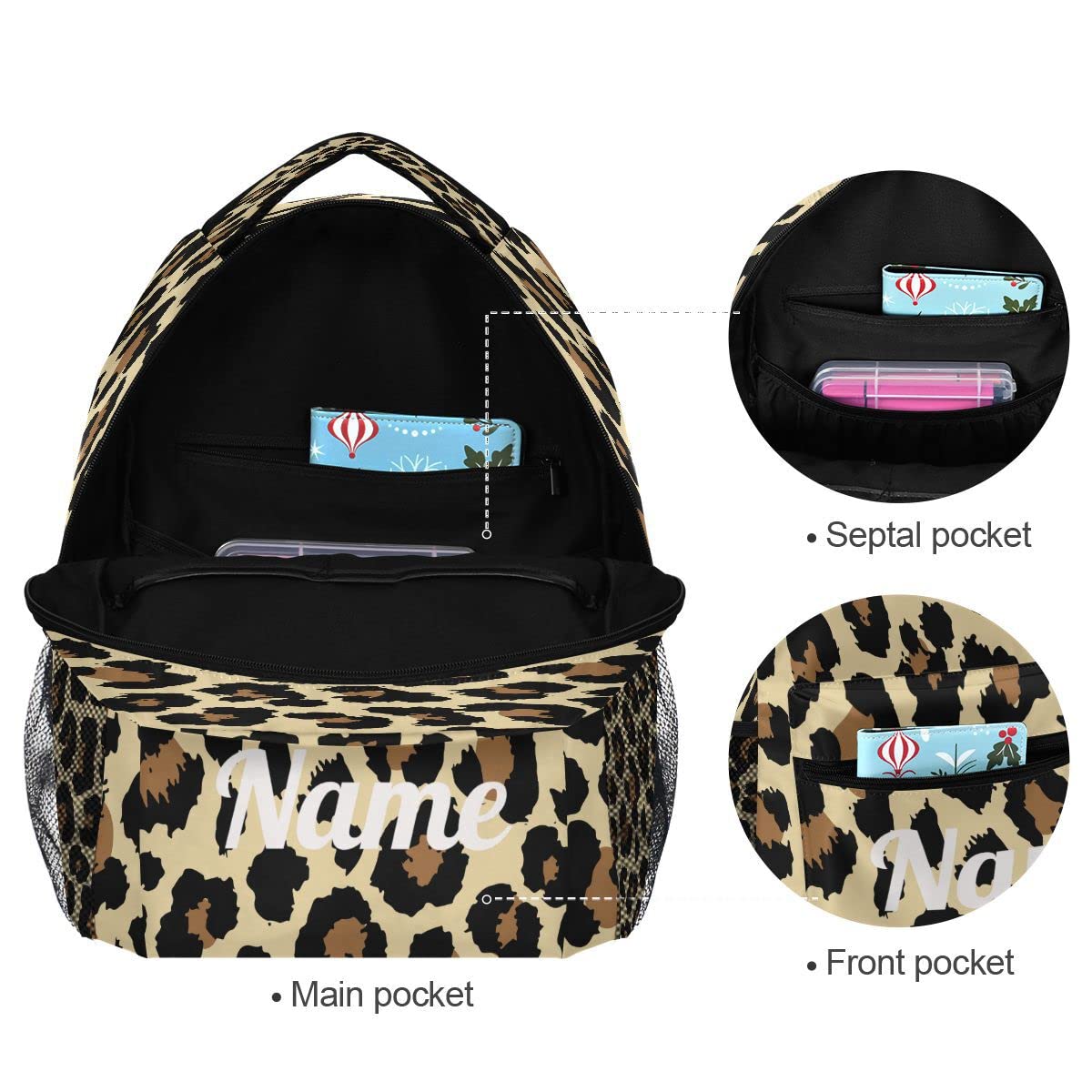 Custom1 - Mochila para niños con texto en inglés "Añade tu nombre", mochila para estudiantes primarias, bolsa para libros para niños y niñas, Personalizado10, talla única