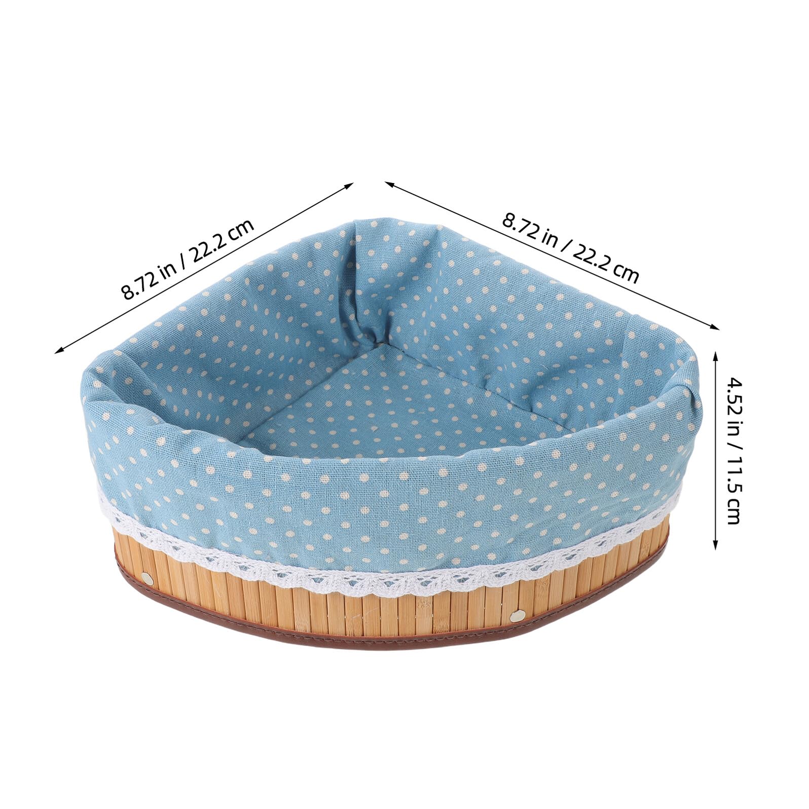 Veemoon Cestino Angolare Intrecciato Piccolo in Bambù con Rivestimento Contenitore Portaoggetti Triangolare Decorativo per Mensole Organizer Multiuso per Cucina Camera da Letto e