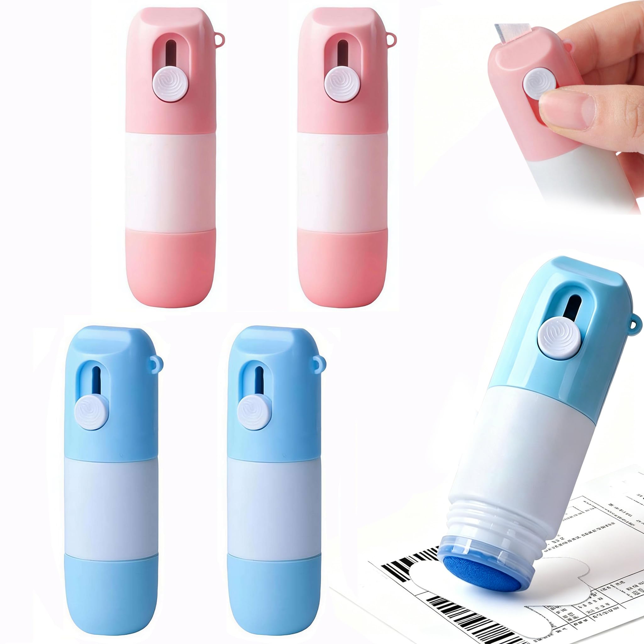 Penna per cancellare carta termica, 2 in 1, per la privacy, per rimuovere l'inchiostro per etichette di spedizione, documenti, ricevute, liquido di copertura a base d'acqua per la sicurezza delle