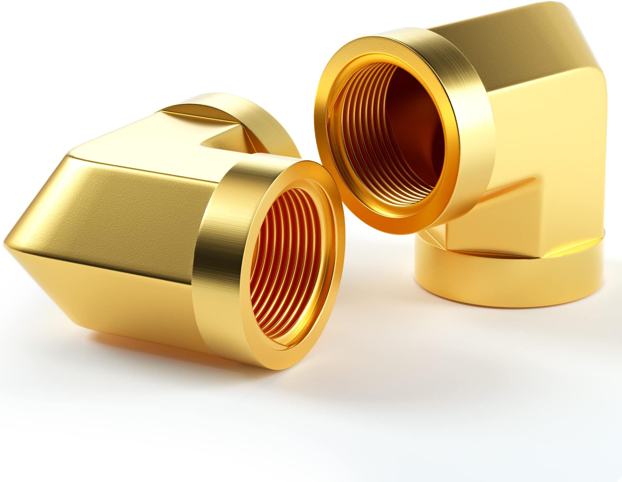 Tailonz Pneumatic Elbow 2 Way 1/4 inch x 1/4 inch Female NPT Brass Pipe Fitting Adapte?2Pcs?