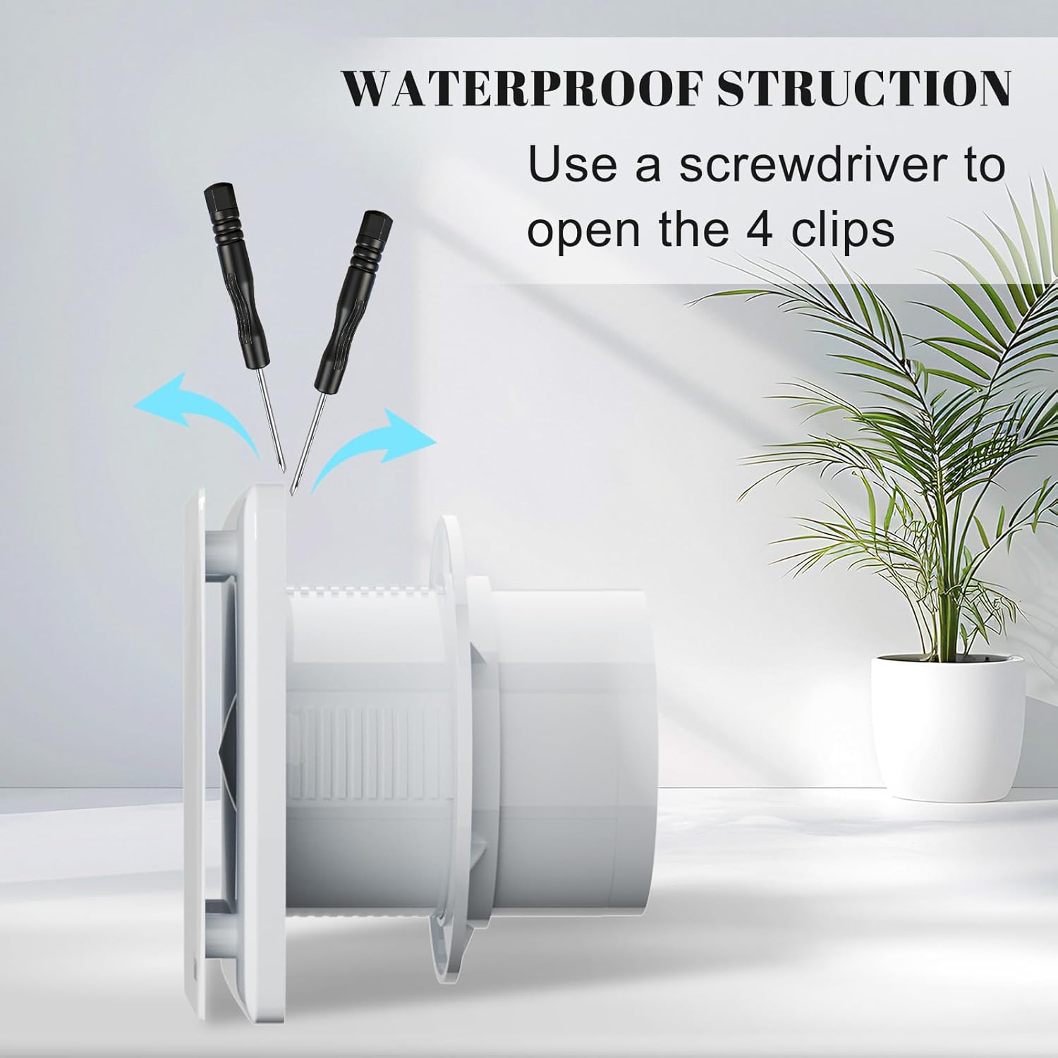 6'' Bathroom Exhaust Fan, Wall Mount Ventilation Fan, Plug and Play Window Vent Fan 141CFM，IPX4, 35dB Low Noise, 18W, 6 Inches Duct, air vent for Kitchen, Garage