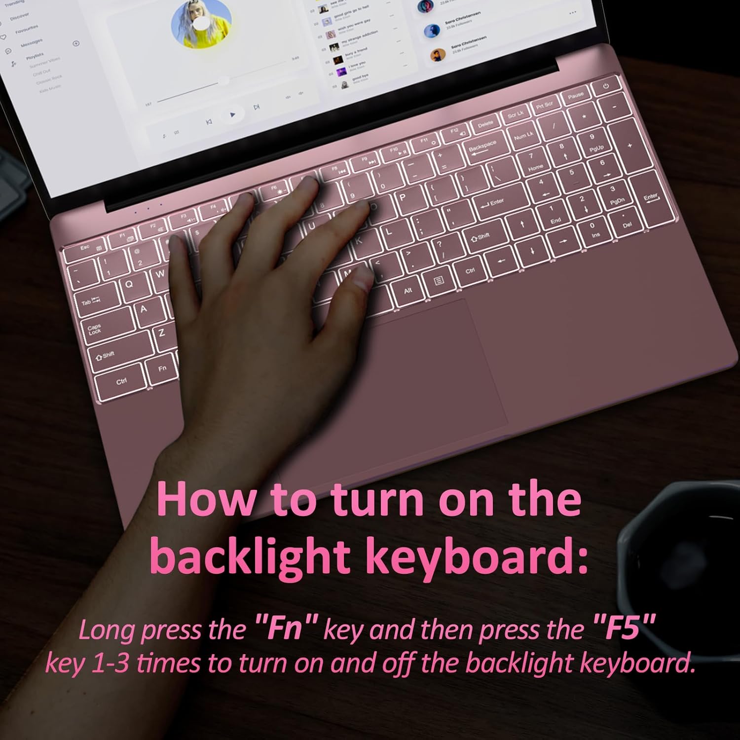 Backlit keyboard instruction