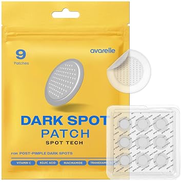 AVARELLE Dark Spot Patches 9 CT with Vitamin C, Niacinamide, Tranexamic Acid, Kojic Acid for Face & Body Post-Blemish Skin Care Treatment