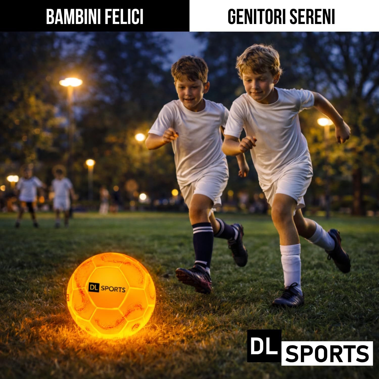 Pallone da calcio luminoso LED ricaricabile – Pallone da calcio per bambini all'aperto riflettente – si accende la notte in fluorescente – idea regalo calcio per bambini – gioco sicuro