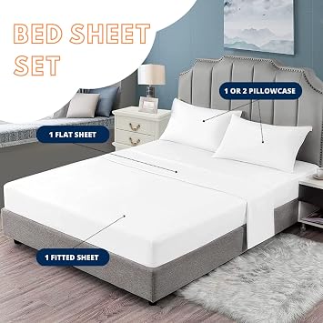 Abstract Sheets Twin Size Bed, Wave Pattern Bedding Sheets & Pillowcases - 16 Inch Deep Pocket, Super Soft Microfiber Printed Sheet Set 3 Piece