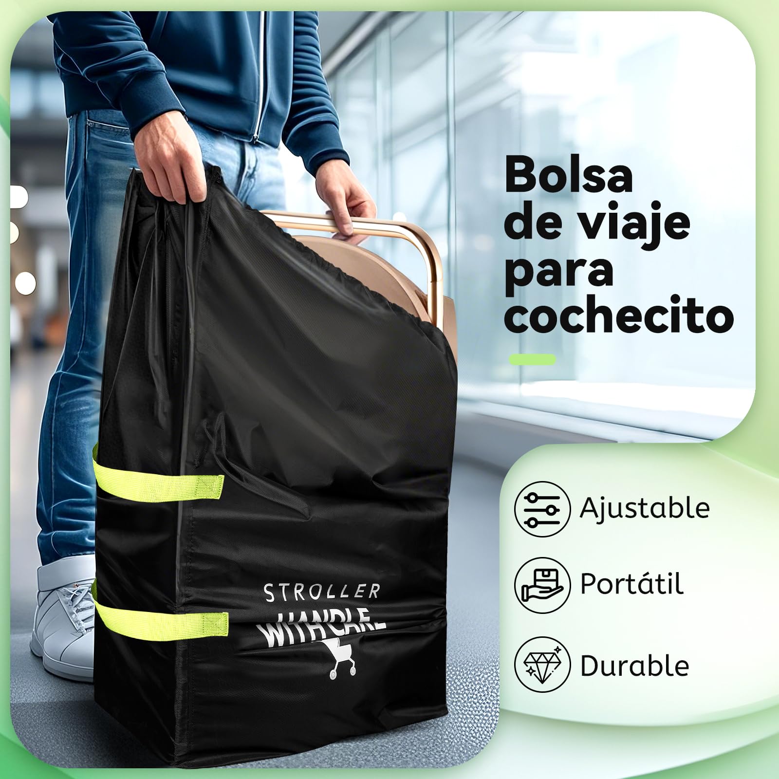 Guisapue bolsa de transporte Stroller, Gran capacidad Comercio aviones de protección, Carrito de bebé permanente Cubierta protectora Aircraft Buggy Accesorios para Cybex Maxi Hack Joie, Gifts For New