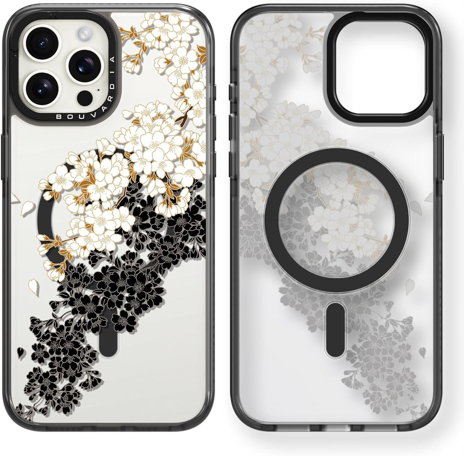 bouvardia for iphone 12 pro case cute aesthetic magnetic,[compatible with magsafe] shockproof military grade protection,girly design for women girls,plum blossom flower floral pattern magsafe case for iphone 12 pro plum blossom