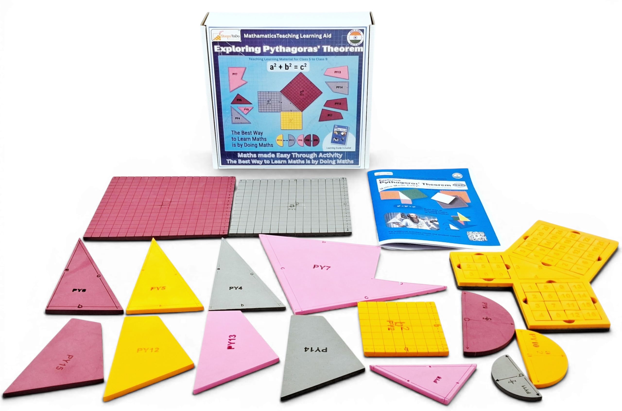 Pythagoras Theorem Activity Kit – Hands-On Maths Teaching Aid for Class 5 to Class 9 | Geometry Proof Demonstration Model | STEM Educational Math Lab Kit for School & Home Learning-image-29