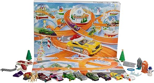 Hot Wheels Toy Cars, 2024 Advent Calendar, 8 1:64 Scale