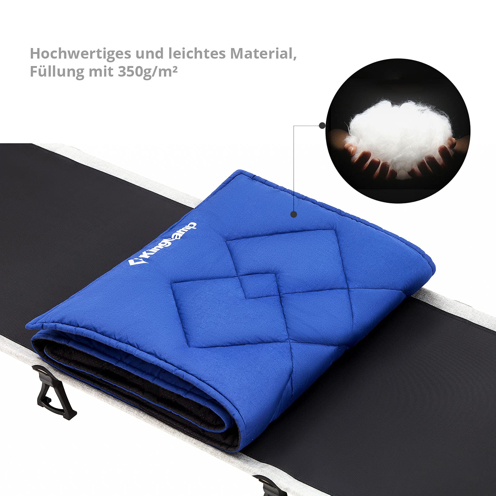 KingCamp Feldbettauflage Camp Pad Camping Klappbett Bezug Decke 100% Baumwolle L