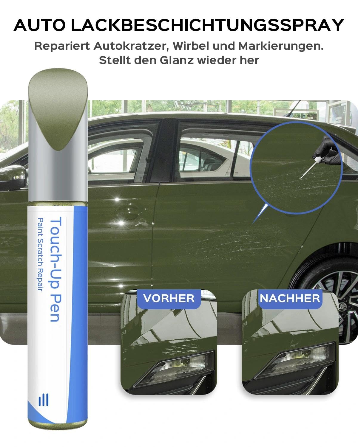 L2L2/F6X Jungle - Lápiz de retoque metálico verde compatible con Skoda, coincidencia exacta para chips y arañazos — view 2