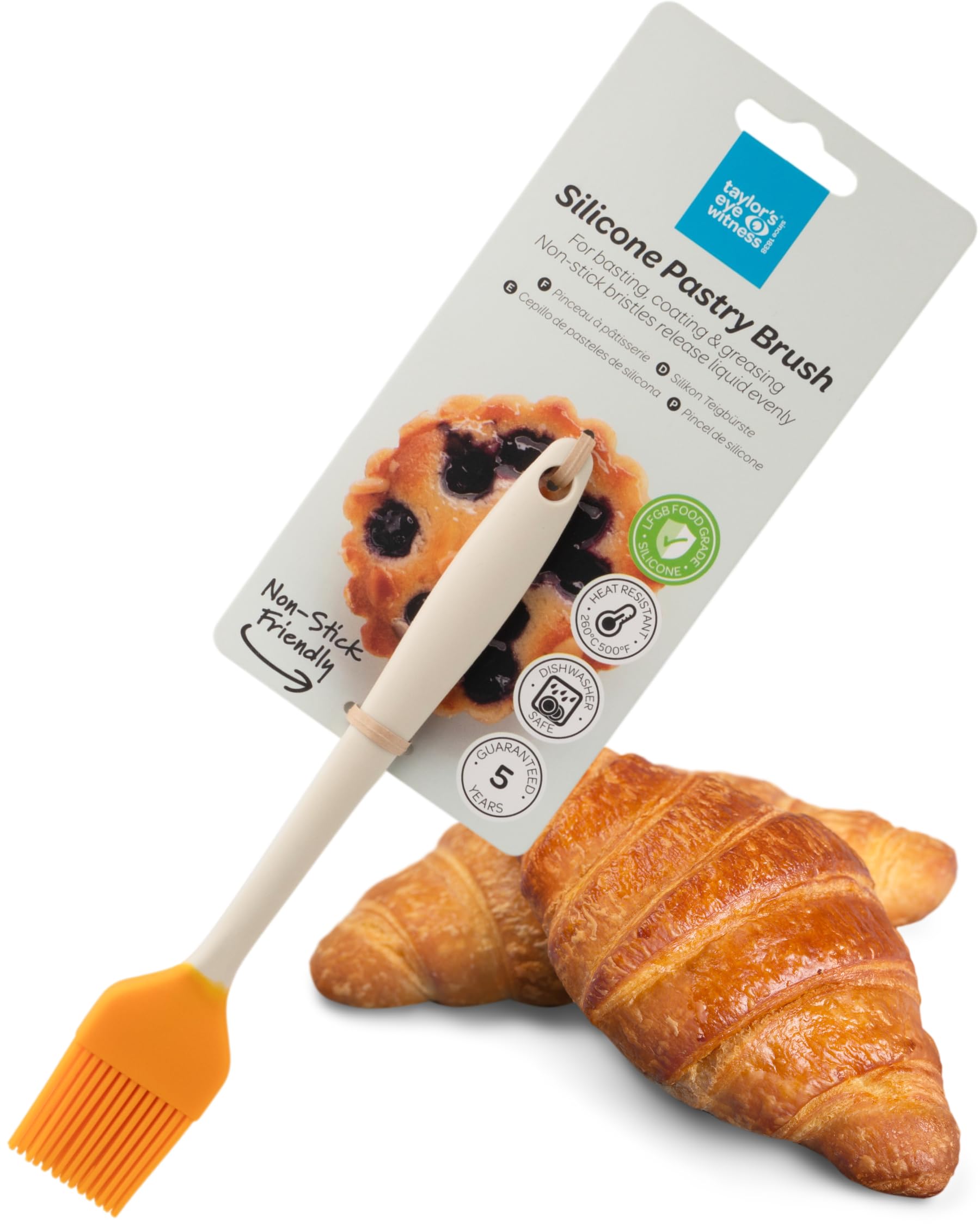 Taylors Eye Witness Buttermilk & Saffron Silicone Pastry Coating Brush, Dishwasher Safe, Non-Stick Bristles