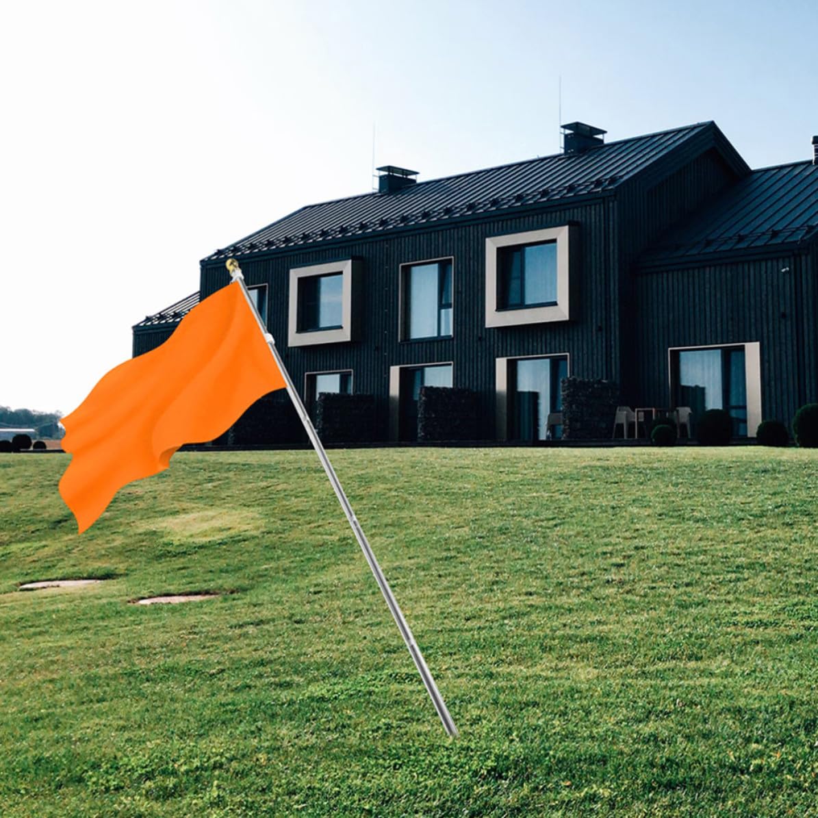 2 Stück Edelstahl Fahnenmast 1,8m Drehbarer Ring gegen Verdrehen Robust für Garten und Gartenparty