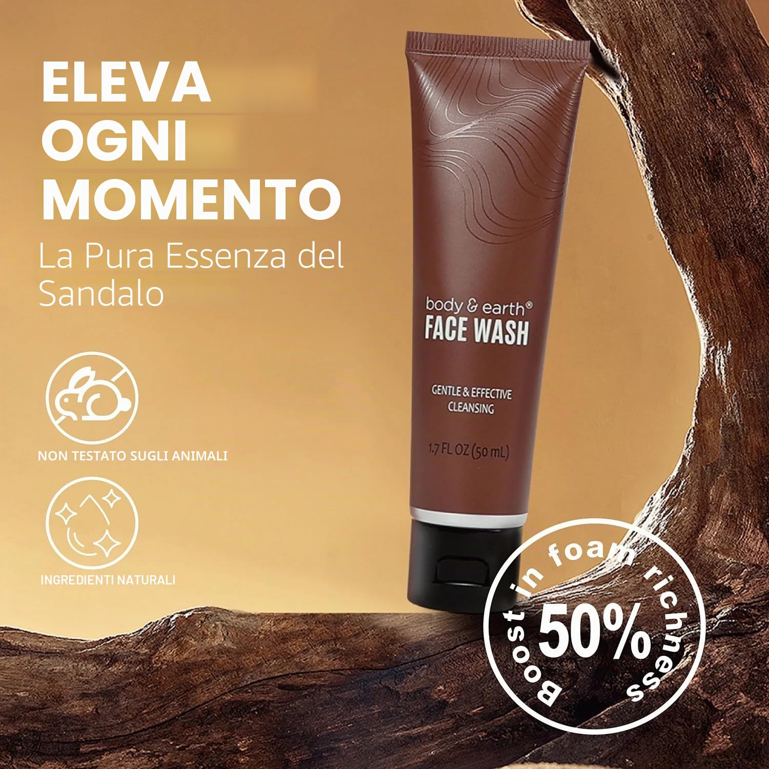 BODY & EARTH Bath Set da Bagno da Uomo 8 Pezzi, Sandalo Set Regalo da Profumato Alla Pelle, Confezione Regalo da Uomo con Sacchetto Per la Conservazione