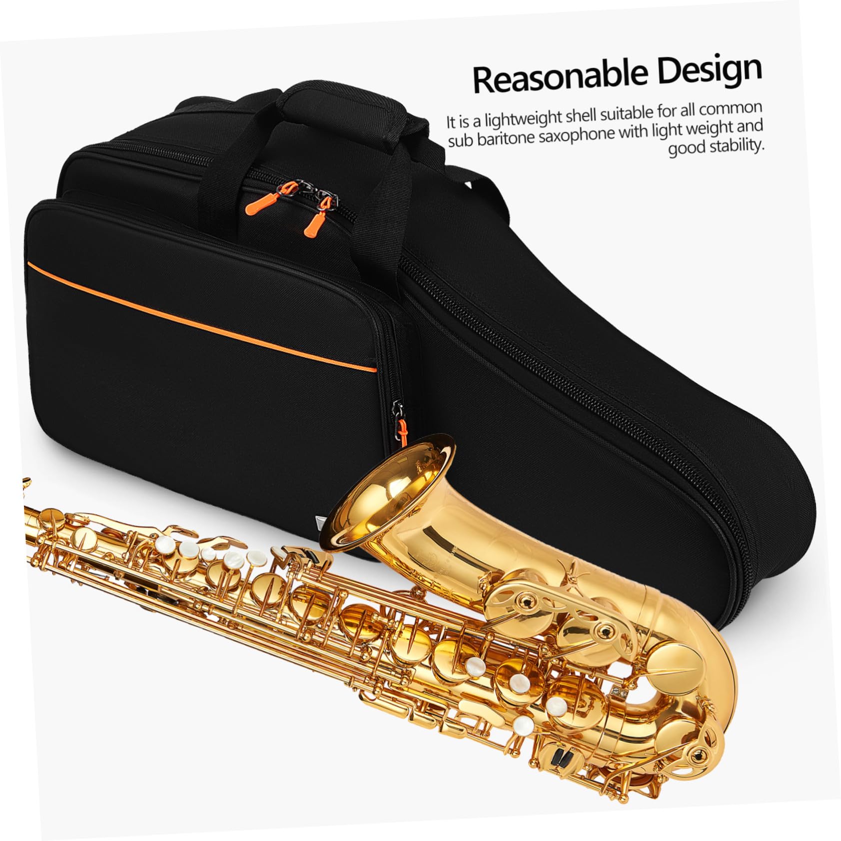 Bolsa Para Saxofón Alto De Tela Oxford Acolchado De 18 Mm, Correa Para Hombro y Bolsillo Exterior, Adecuado Para Escuelas y Transporte Cómodo