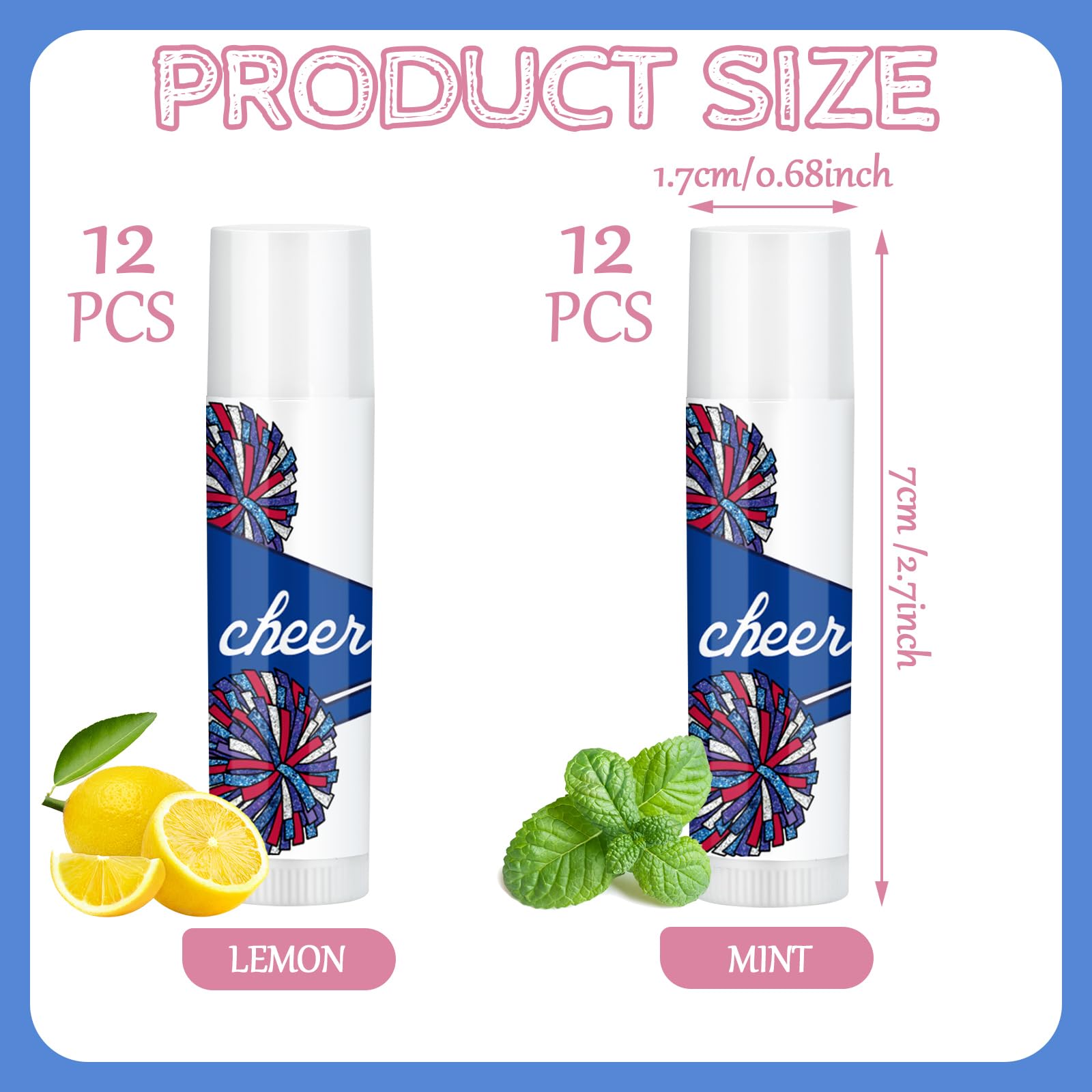 Snapklik.com : Suttmin 24 Pcs Pom Pom Cheer Lip Balm Cheer Teams Gifts ...