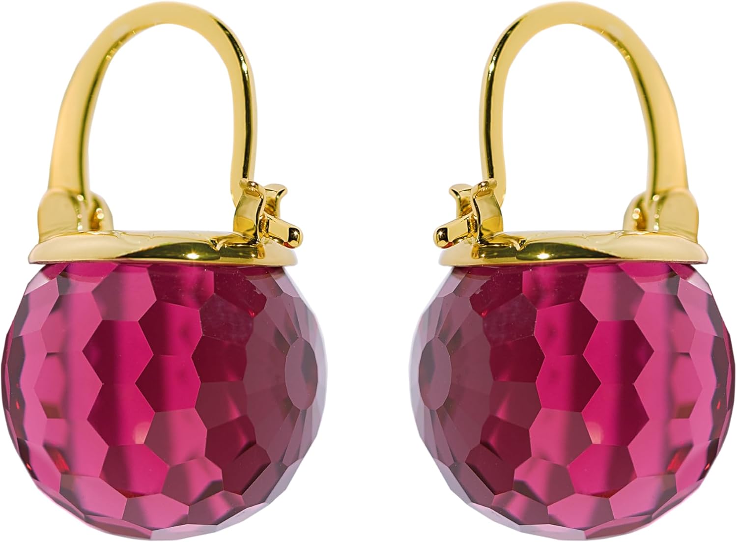 Crystal Earrings for Women, Sparkly Austrian Crystal Disco Ball Earrings, 18K Gold Plated Post Drop Earrings with Colorful Spheres, Hypoallergenic & Lightweight, Ideal Gift for Her