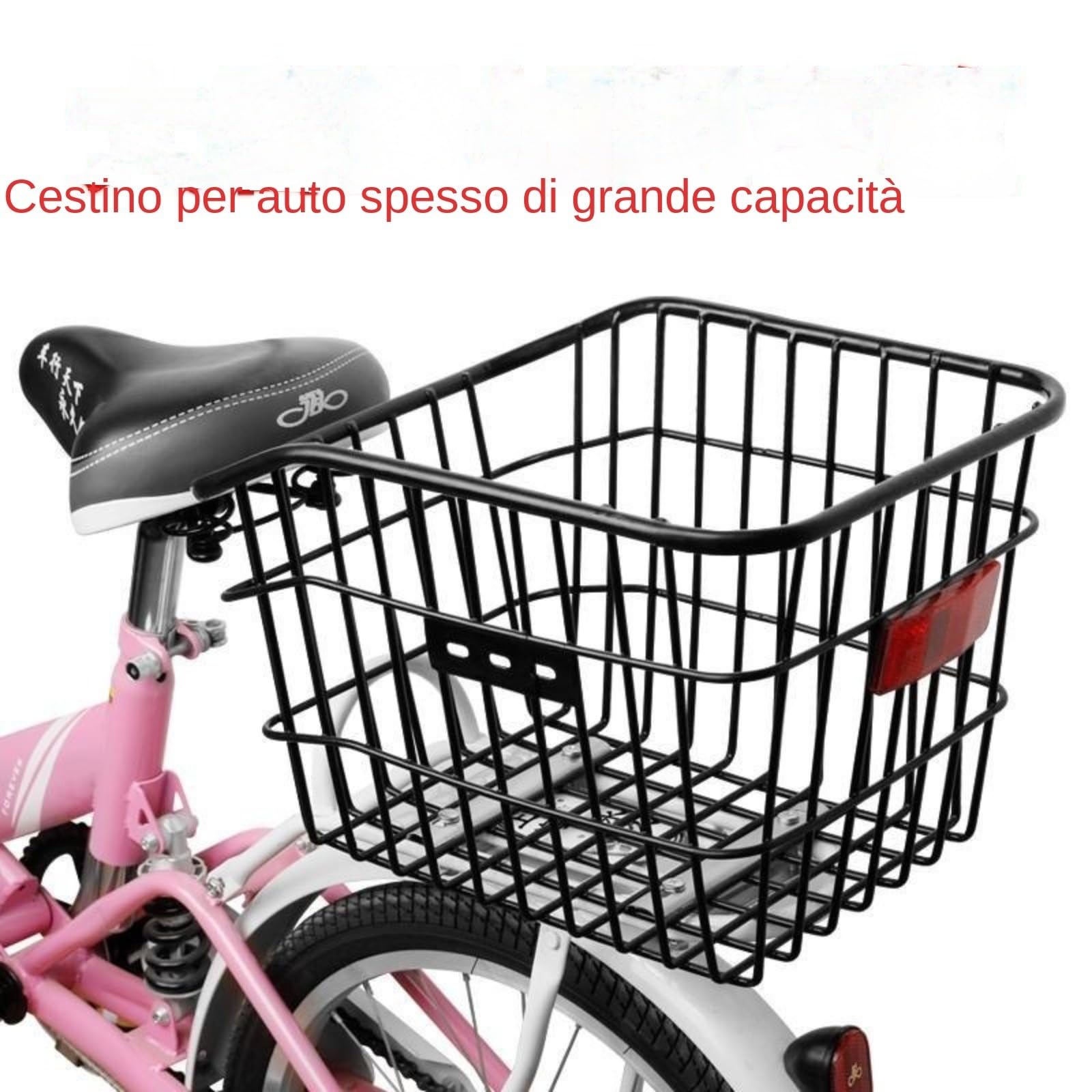 Cestino per Bicicletta Posteriore, Portapacchi per Biciclette, Grande Capacità, Distribuzione della Griglia, Durevole