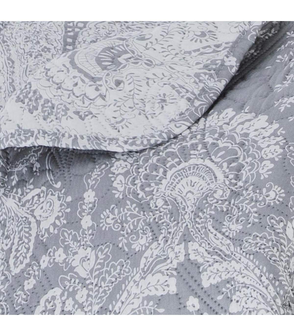 Atmosphera Créateur d'intérieur - Dessus de Lit & 2 Taies Marie 240x260cm Gris Clair