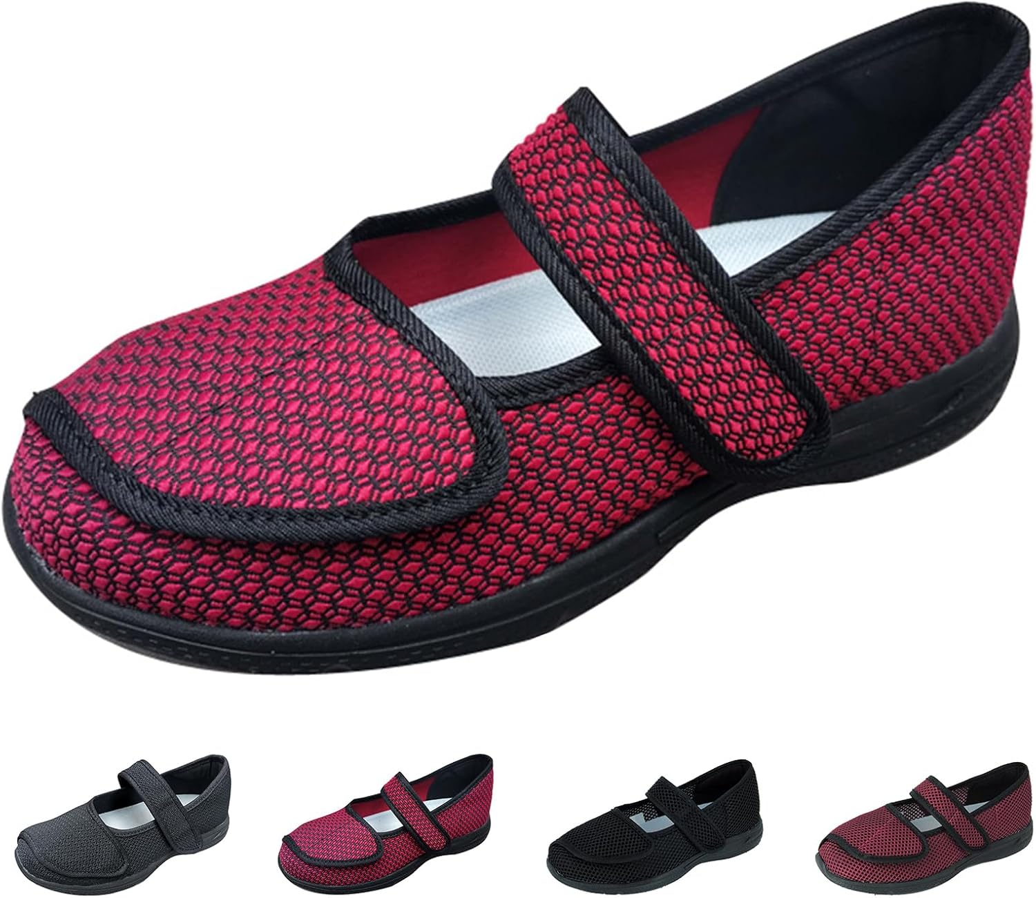 Diabetic Sandals for Women Wide Width Lightweight Adjustable Breathable Shoes Non Slip Women Slippers for Arthritis Edema Swollen Feet