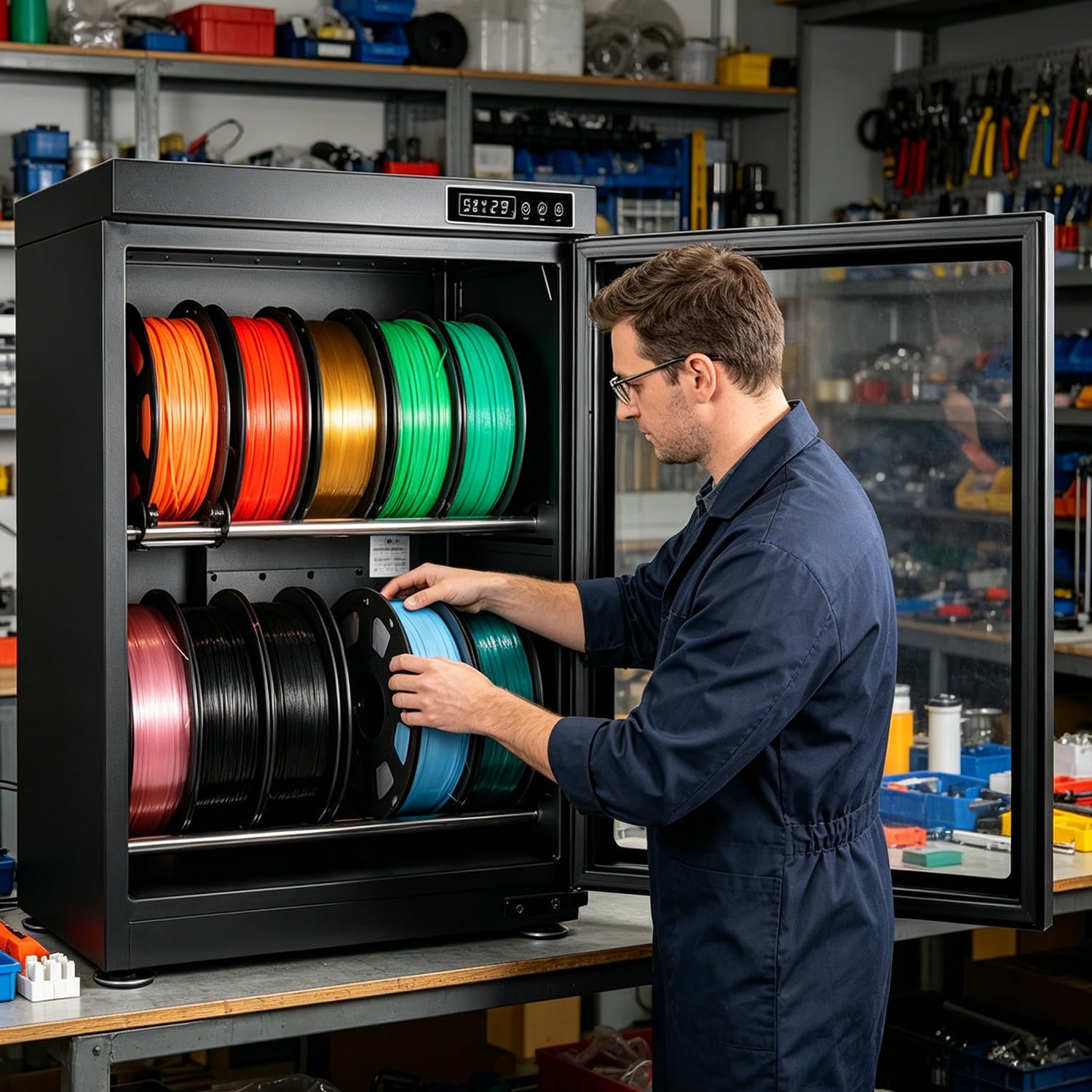 Qiang Multicolor Large Capacity Filament Dry Box For Pla/Abs/Petg In Home And Studio 70L