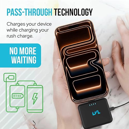 Miniatura 3 de Spark Cargador portátil para iPhone 17/16/15 USB C 2500mAh Power Bank con indicadores LED 2.4A carga rápida Mini cargador portátil con tecnología de