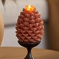 Vista 44 de Luminara Pinecone - Velas sin llama, con acabado marrón tiza, figuras de cono de pino, velas LED sin perfume, funcionan con pilas, con temporizador