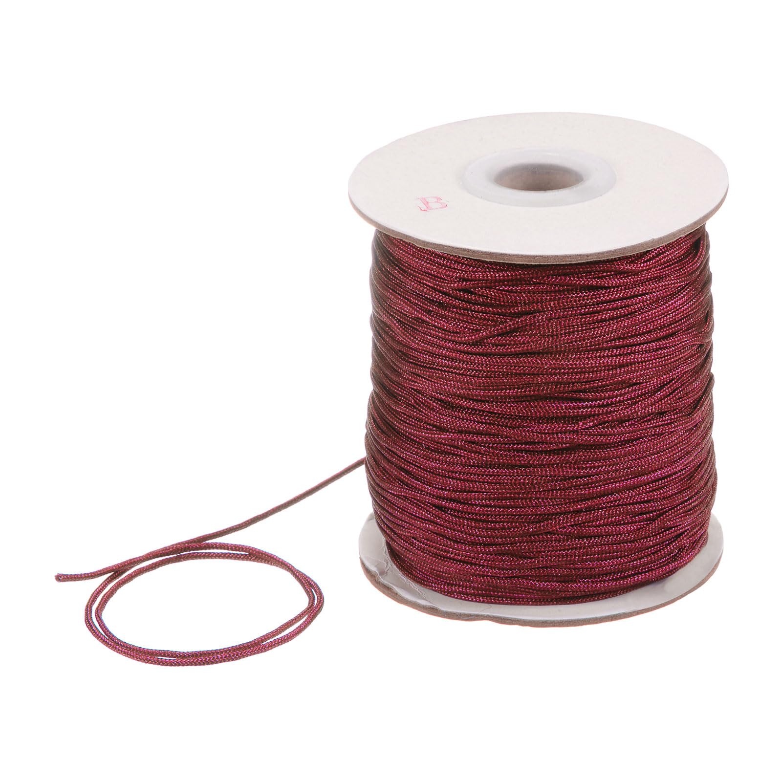 Fil de nylon satiné 1.5mm bordeaux cordon tressé macramé loisirs créatifs