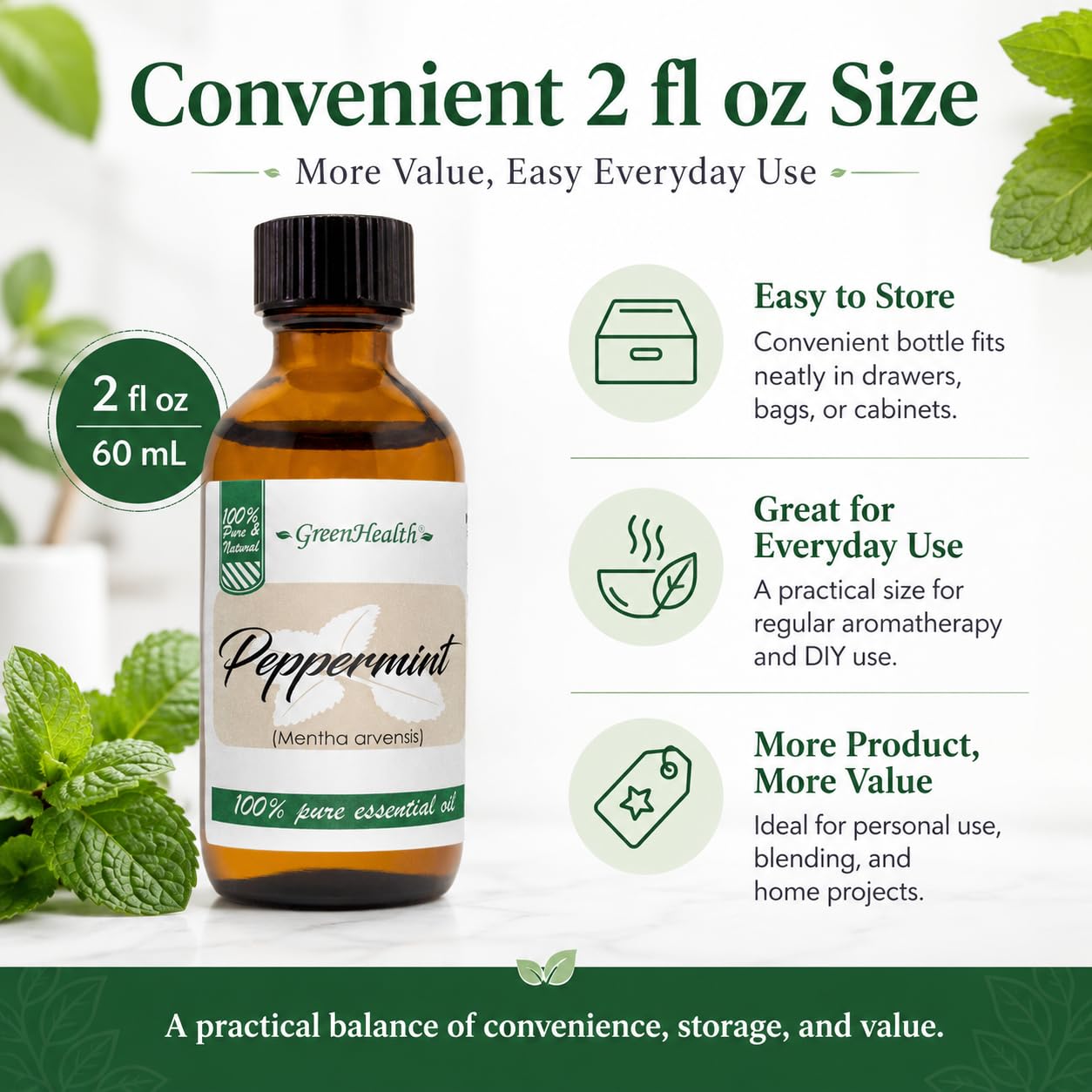 Peppermint Essential Oil 100% Pure, Uncut, 2 Oz : Amazon.ca