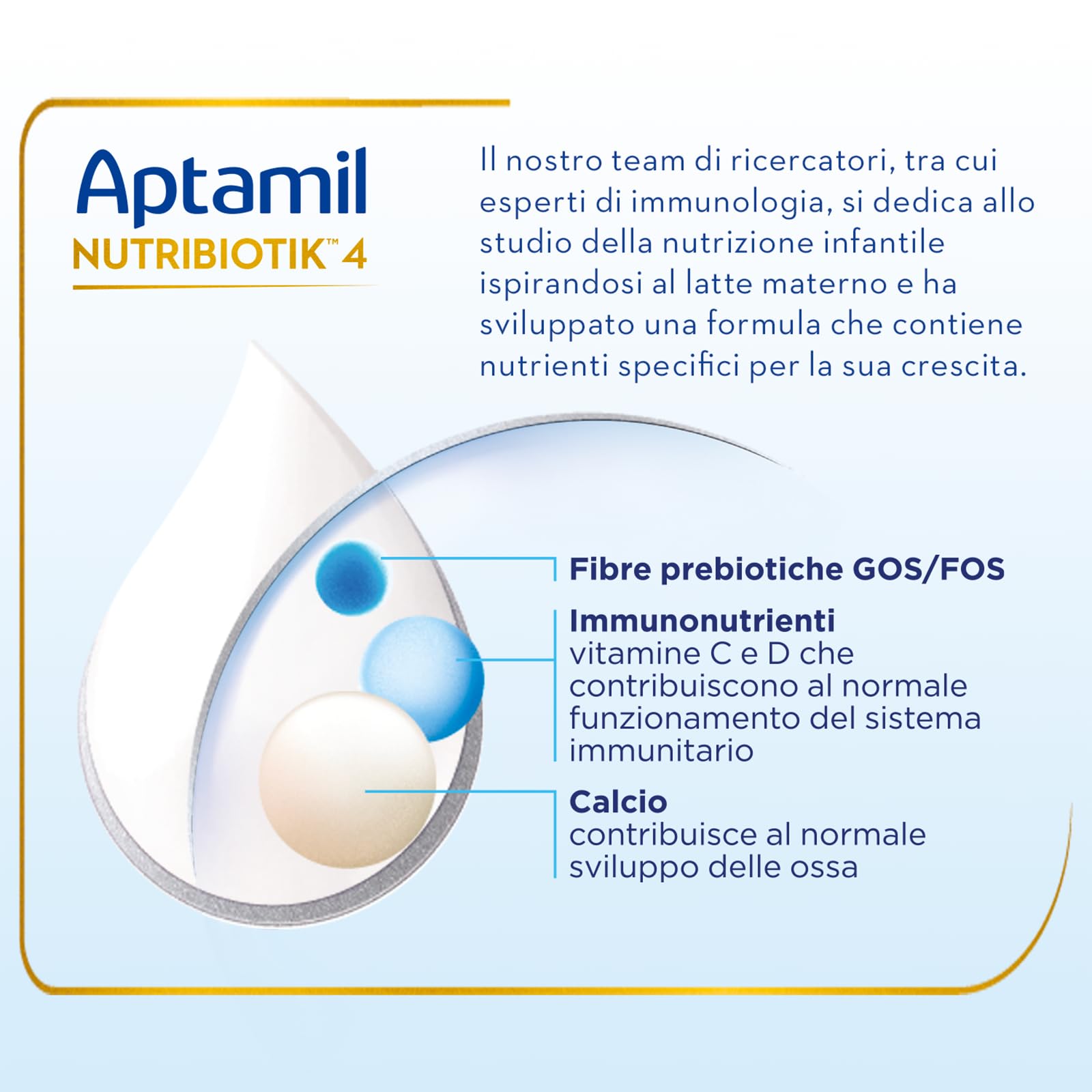 APTAMIL Nutribiotik 4 - Latte di Crescita in Polvere per Bambini dai 24 mesi - Formato Convenienza da 3320 grammi (4 confezioni da 830g)