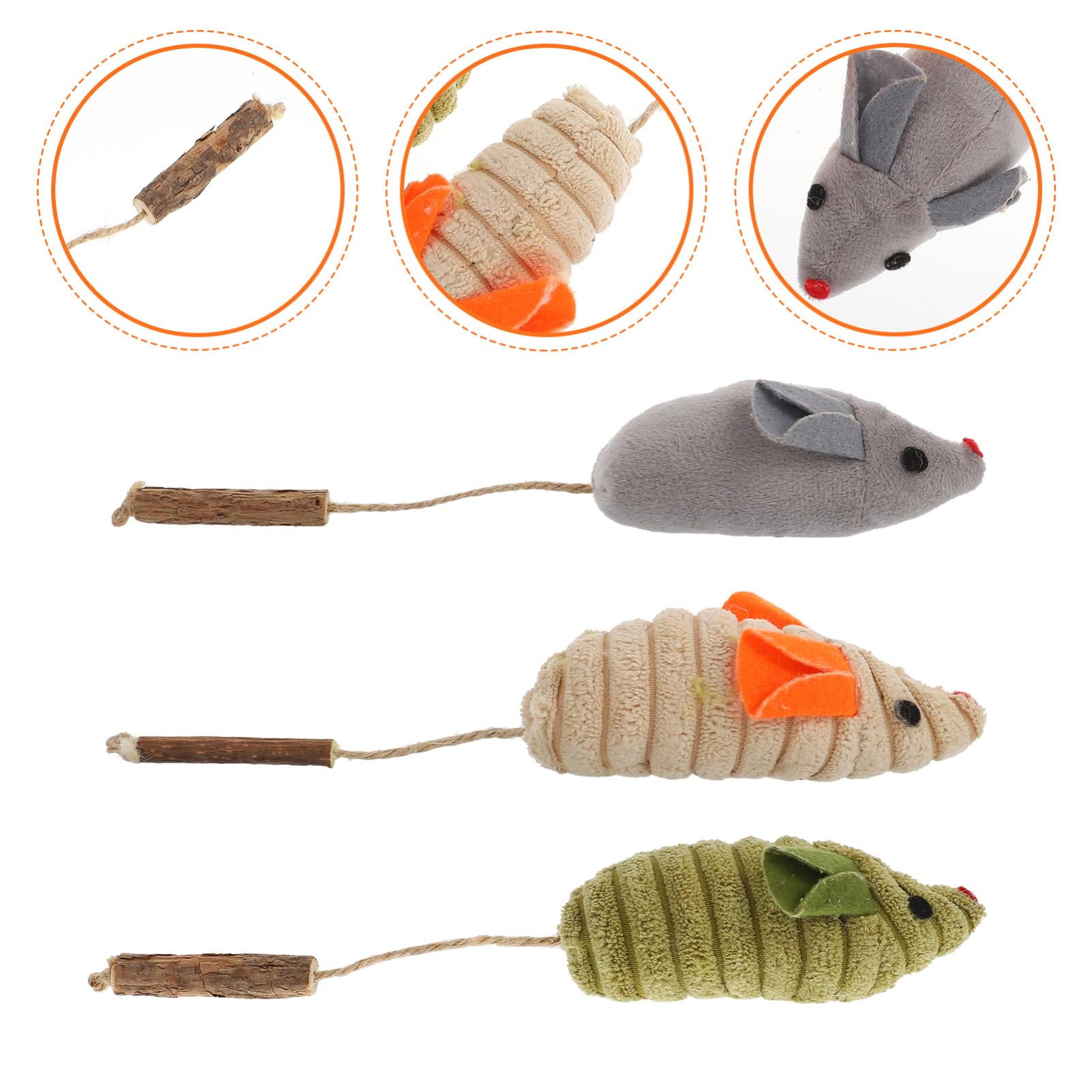 POPETPOP 15pièces Jouet Peluche pour Chat De Jouets Souris avec Herbe à Chat pour Mâcher